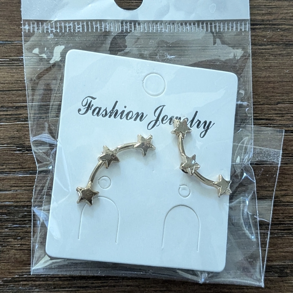 Star Ear Climber Earrings